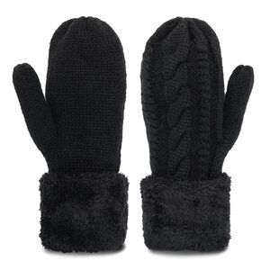 5372 Winter Warm Mittens For Women - Knit Glovess Soft Wool Thick Fleece